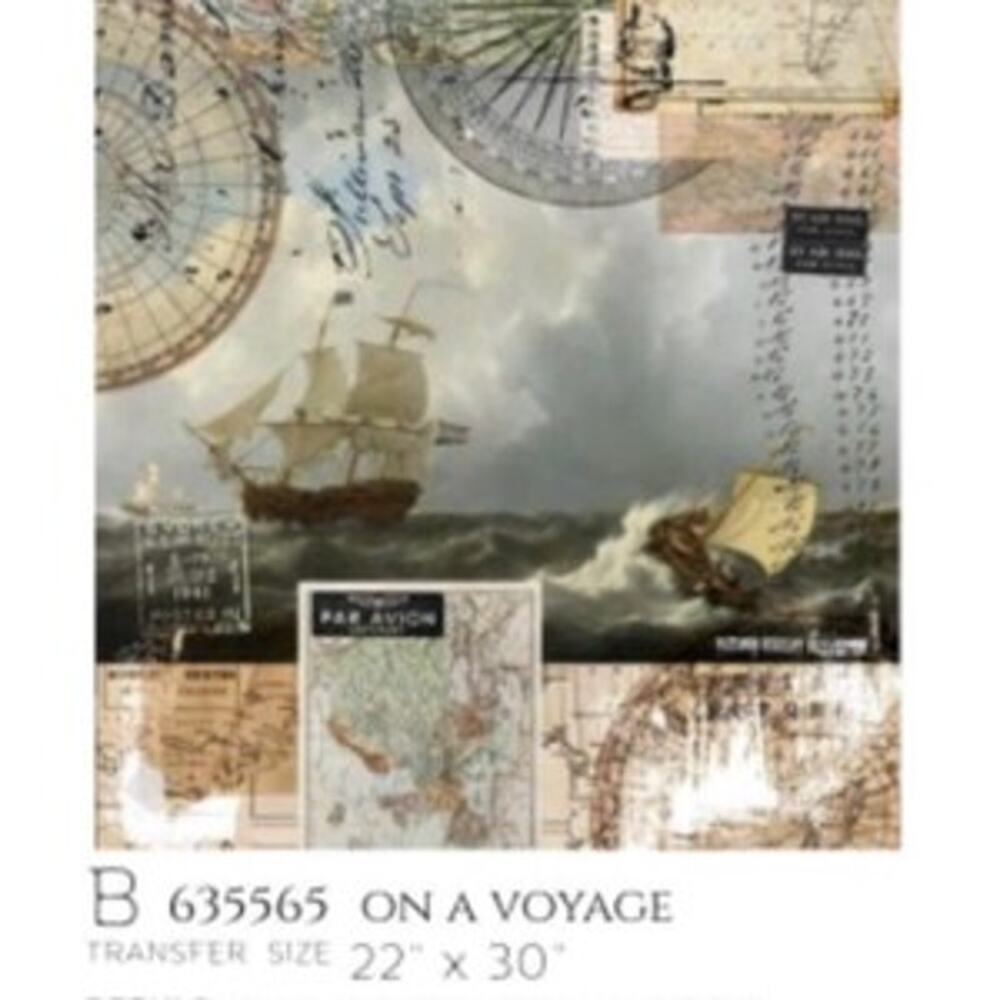 Re Design by Prima Transfer Sticker On a Voyage 22x30" Compass Sailing Art
